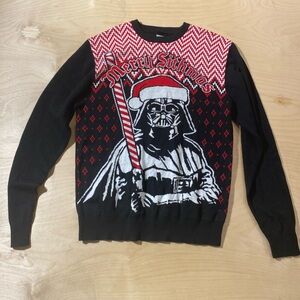 Star Wars Black and Red Crewneck Christmas Sweater Medium (FV)